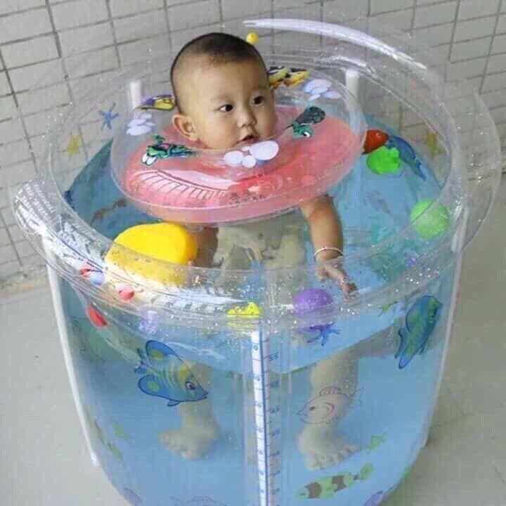 BỂ BƠI ĐỨNG CHO BÉ TẶNG PHAO ĐỠ CỔ