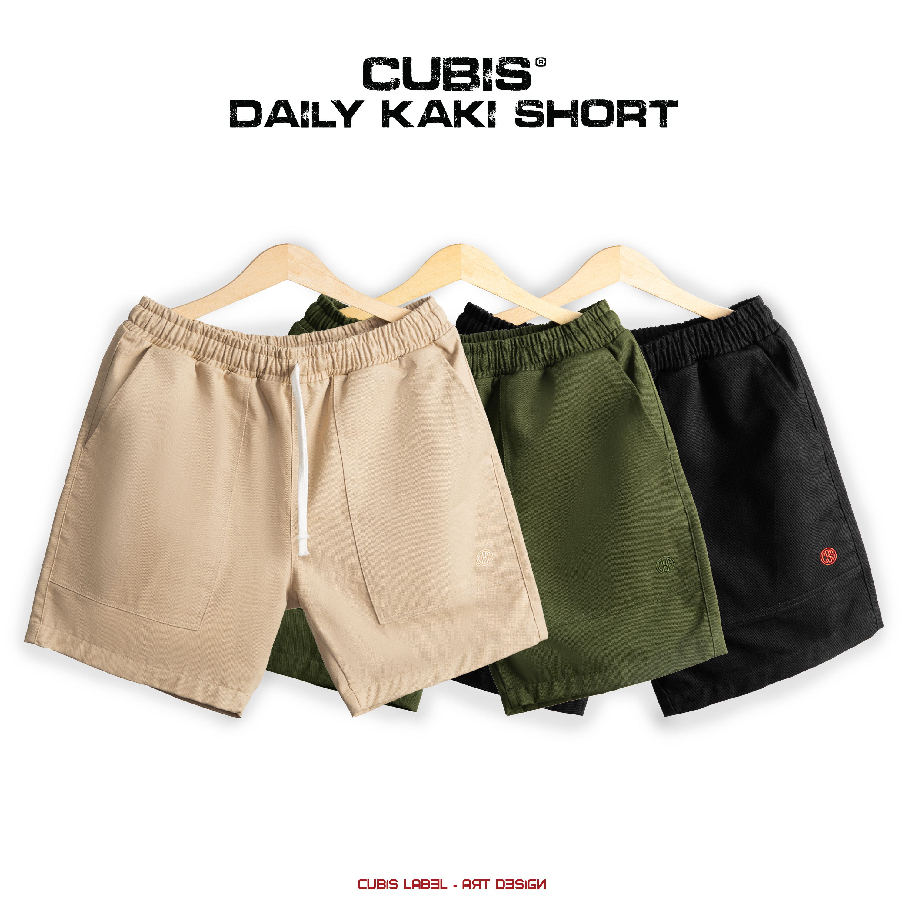 Quần short nam vải kaki- daily kaki short cubis label