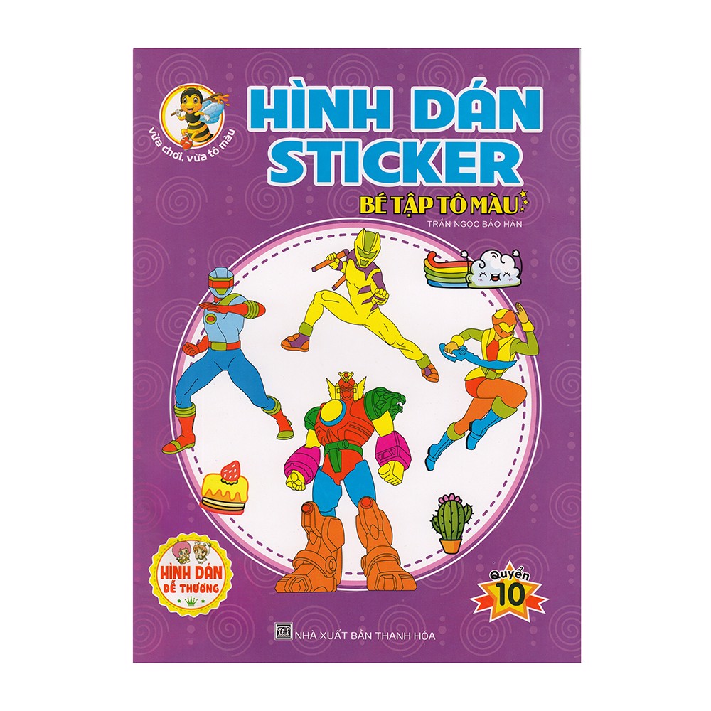 Hình dán sticker - bé tập tô màu - quyển 10