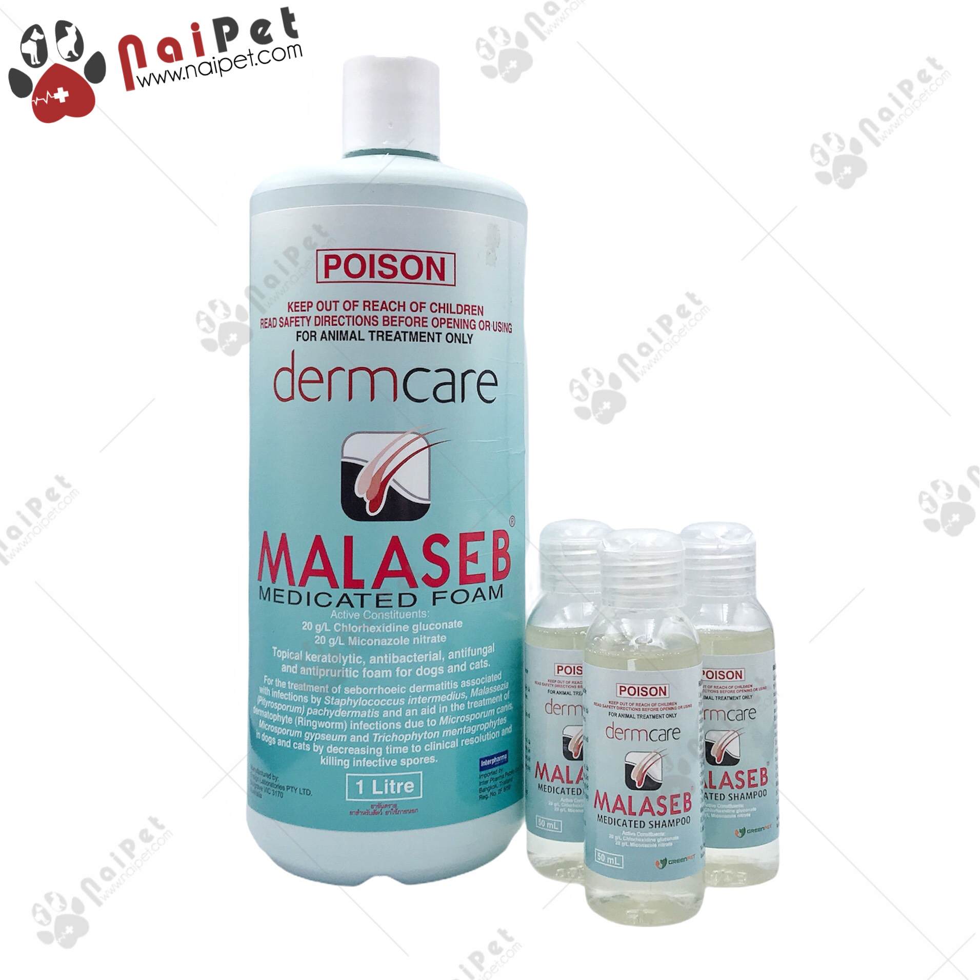 Sữa Tắm Ngăn Ngừa Nấm Viêm Da Dị Ứng Cho Chó Mèo DermCare Malaseb