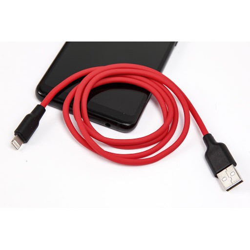 Cáp sạc nhanh iphone hoco X21 silicone mềm đốt không cháy chống đứt