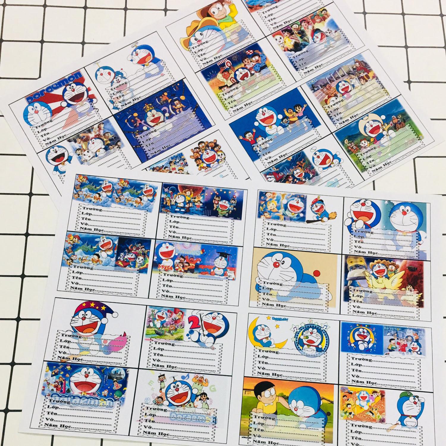 Combo 48 nhãn vở Doremon