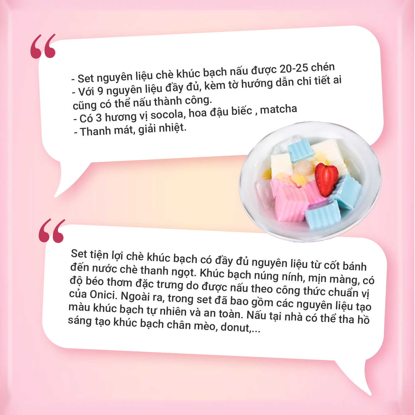 SET CHÈ KHÚC BẠCH NẤU 20 CHÉN Bếp Của Mẹ Onici