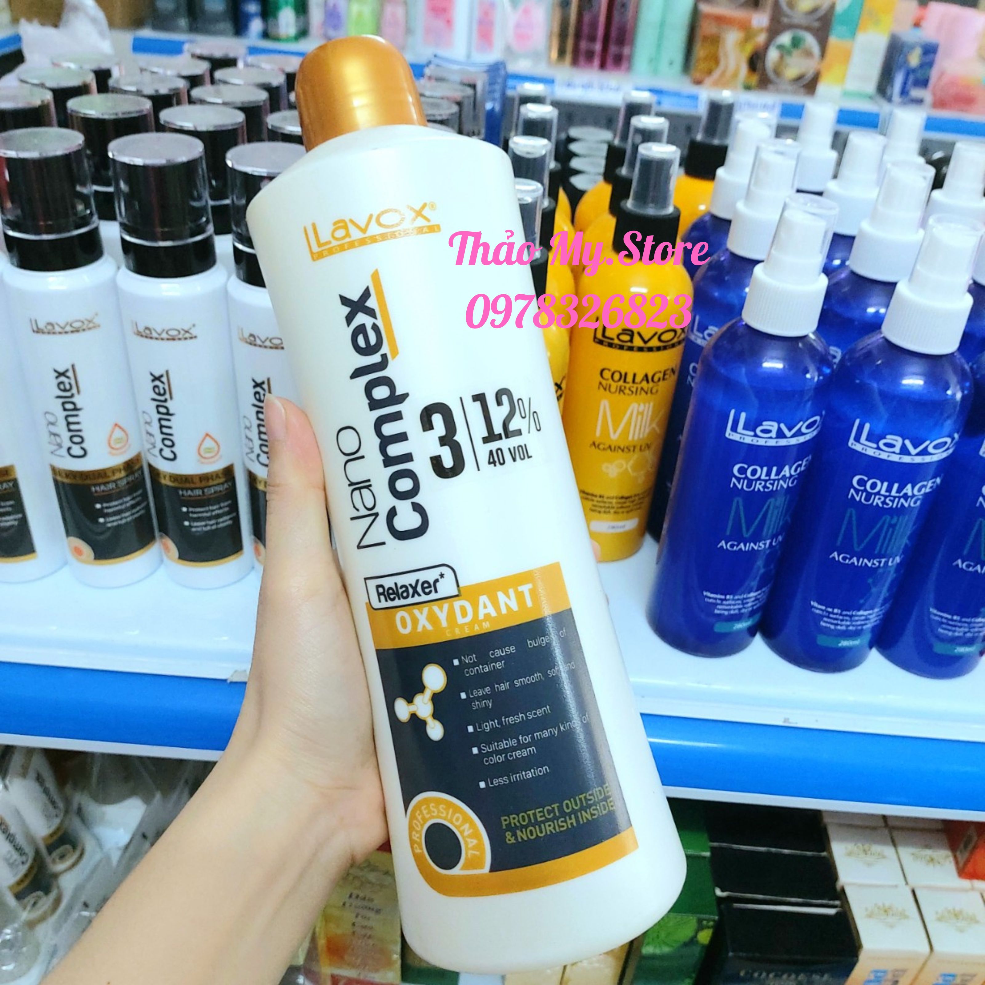 Oxy trợ nhuộm lavox nano siêu dưỡng 1000ml - oxy thơm