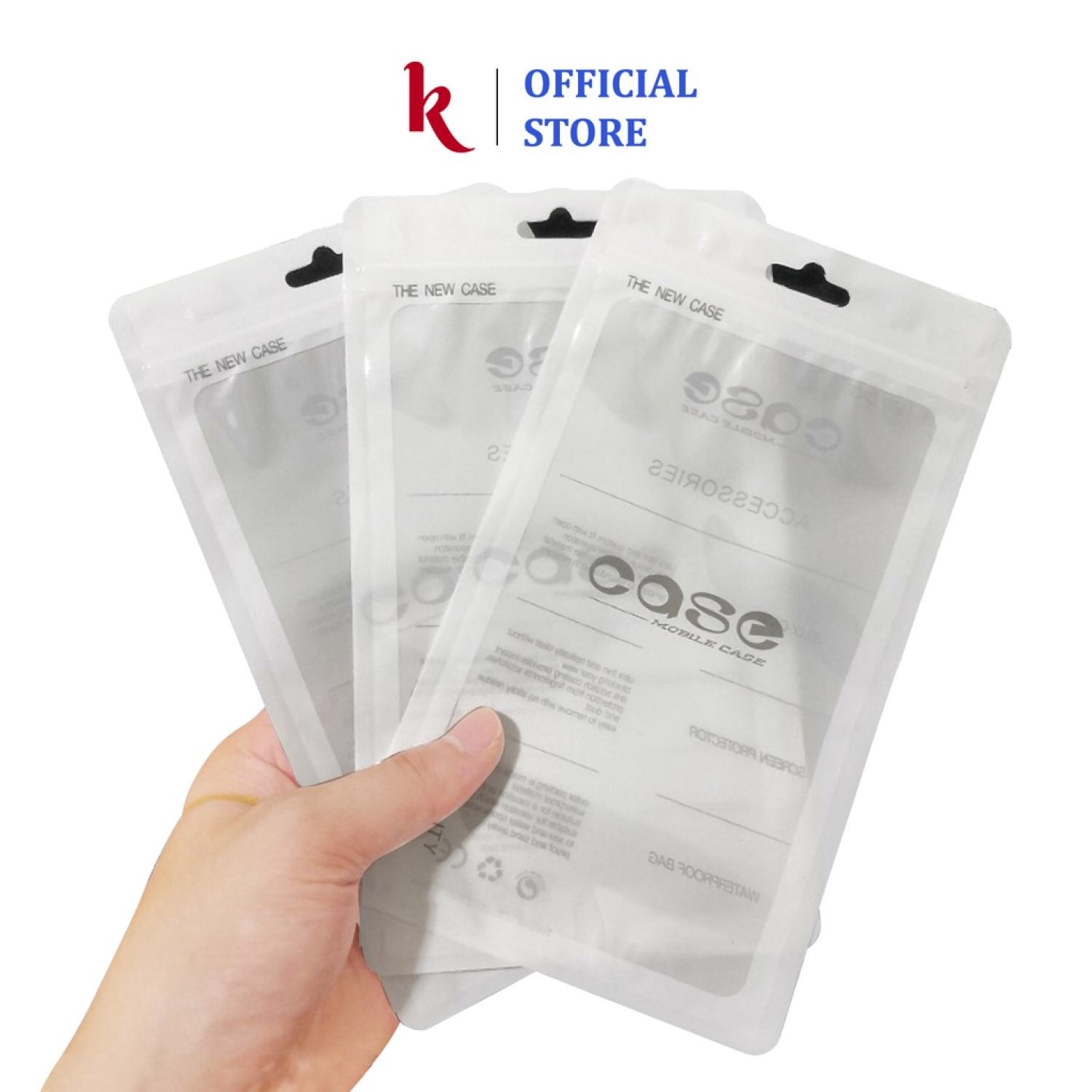 Combo 100 Túi đựng ốp điện thoại có lỗ treo cửa hàng túi bóng zip để ốp lưng case