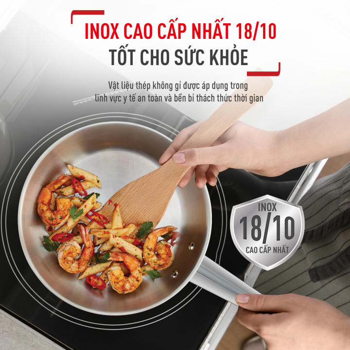 Chảo Inox 18/10 cao cấp Professional Tefal B9210595, 26cm - Hình ảnh 5