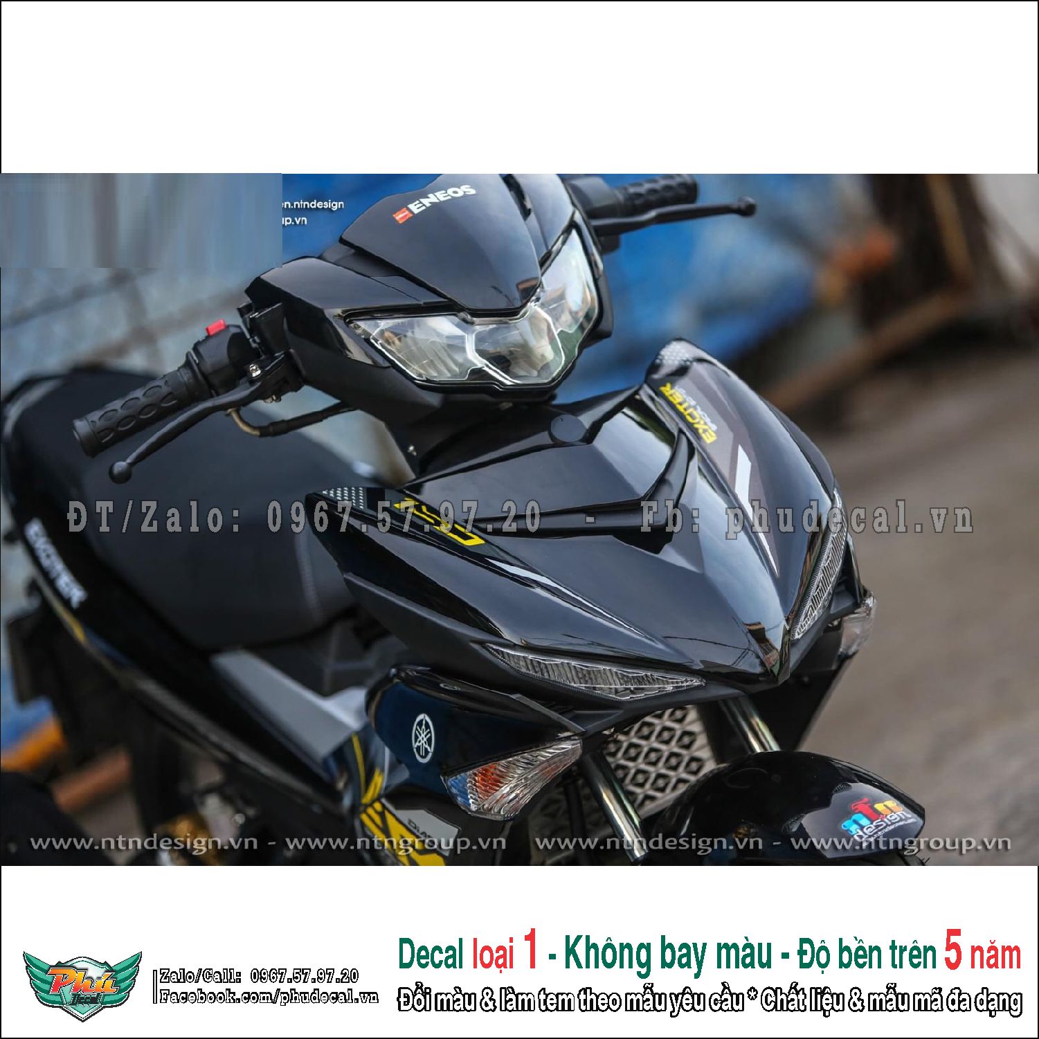 Tem rời exciter 150 đen vàng y15zr (15)