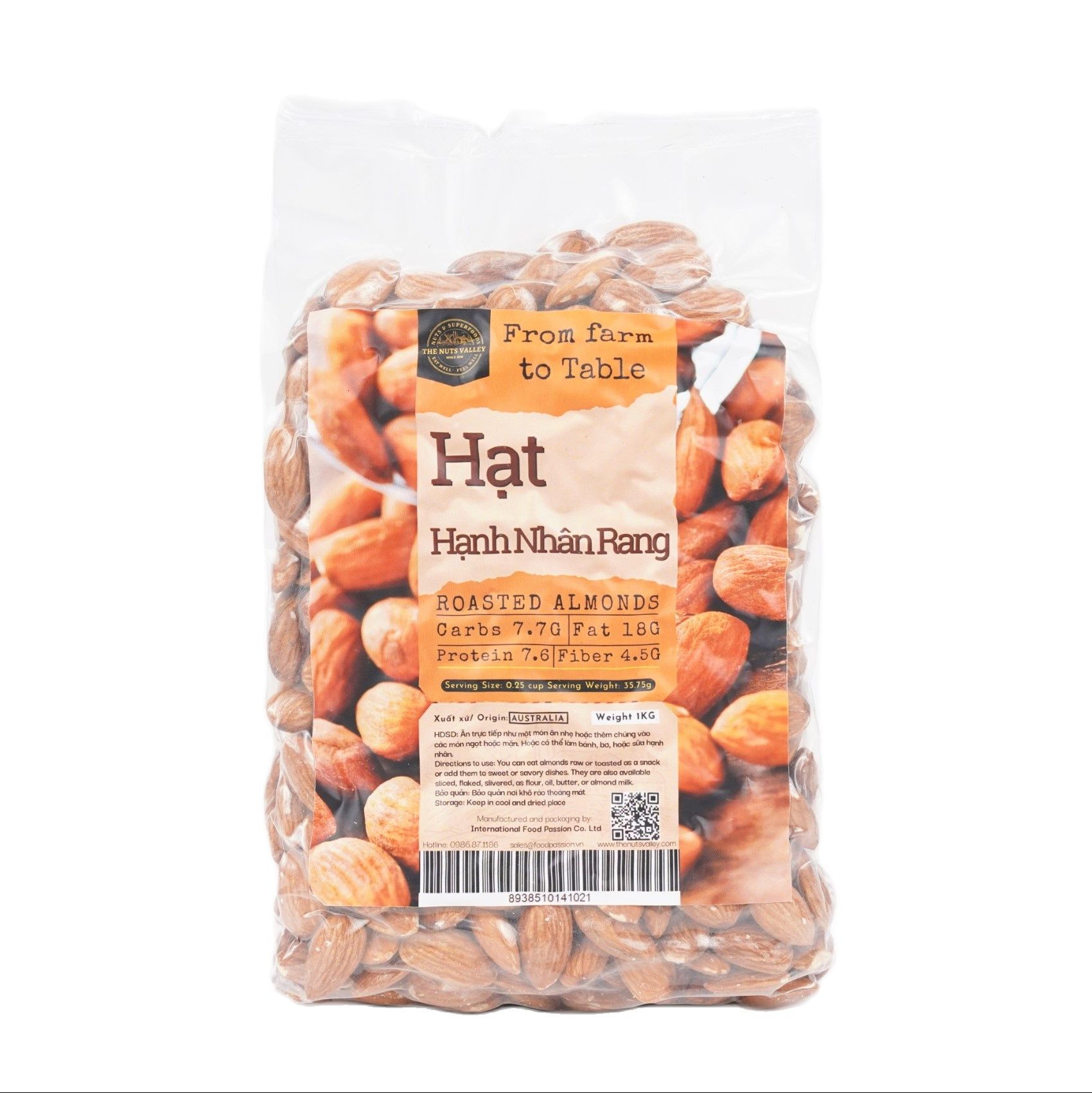 Fresh / Roasted Almonds for Making Nut Milk, Salad Dressing, Baking, Cream Topping - Almond the Nuts Valley