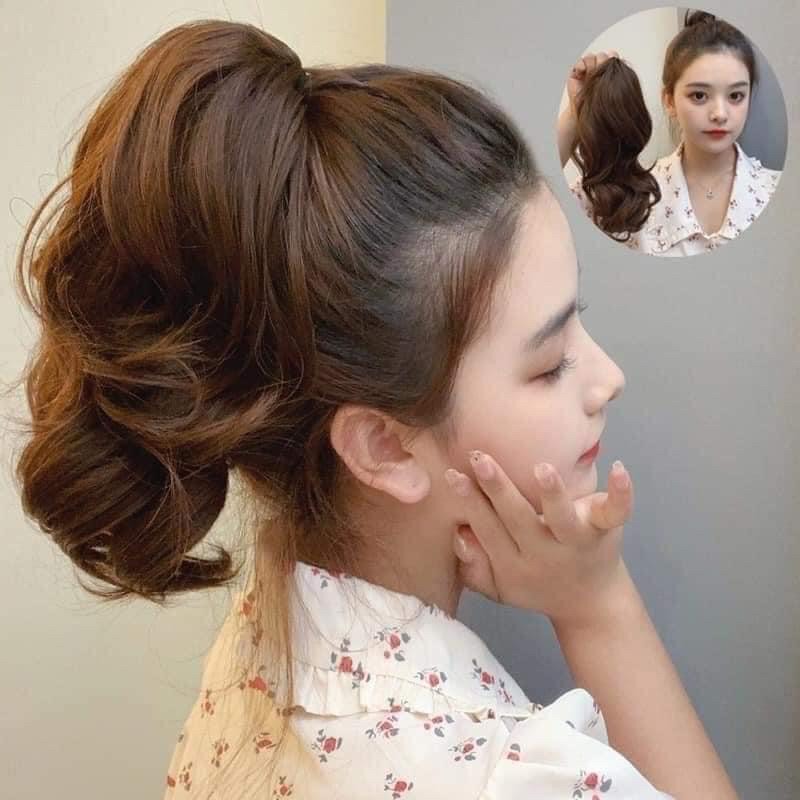 Tóc giả ngoặm ❤️FREESHIP❤️ tóc giả ngoặm xoăn ngắn 32cm