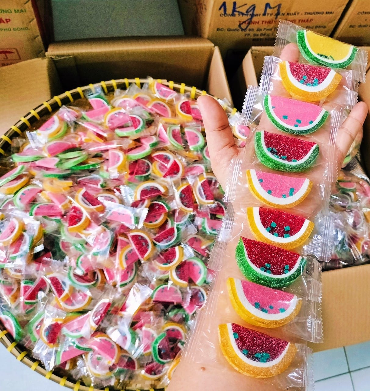 Kẹo dẻo Dưa Hấu 250g - kẹo dẻo trái cây - Bánh kẹo Tết - ăn vặt - Tết