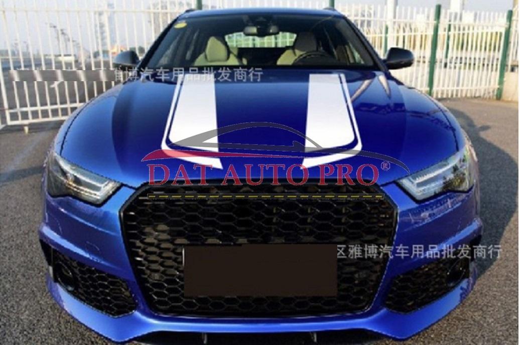 Bộ Tem dán Capo 2 sọc Màu đen cho oto.