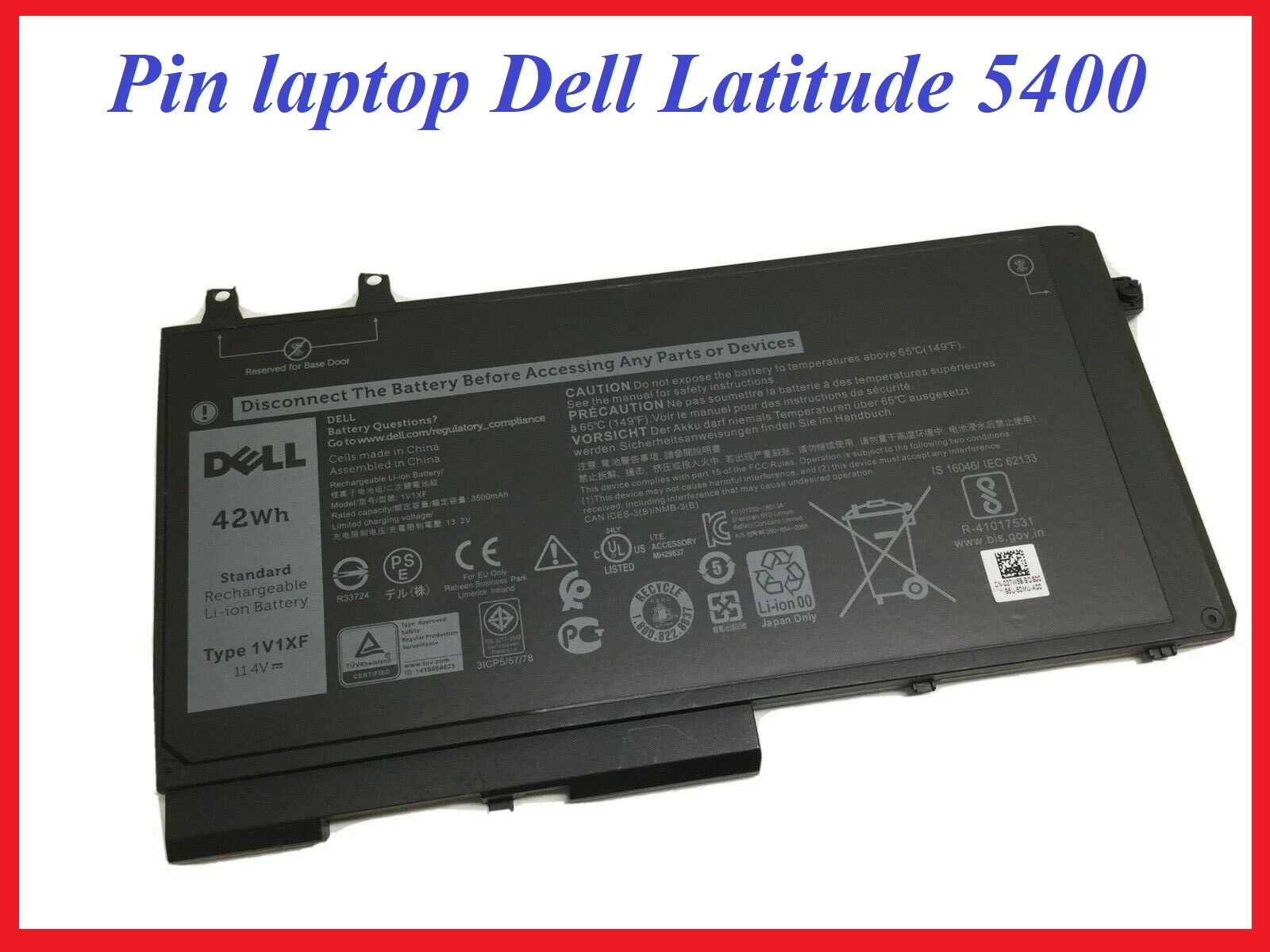💥PIN ZIN 💥 Pin laptop Dell Latitude 5400-3 Cell 7VTMN 1V1XF 42Wh