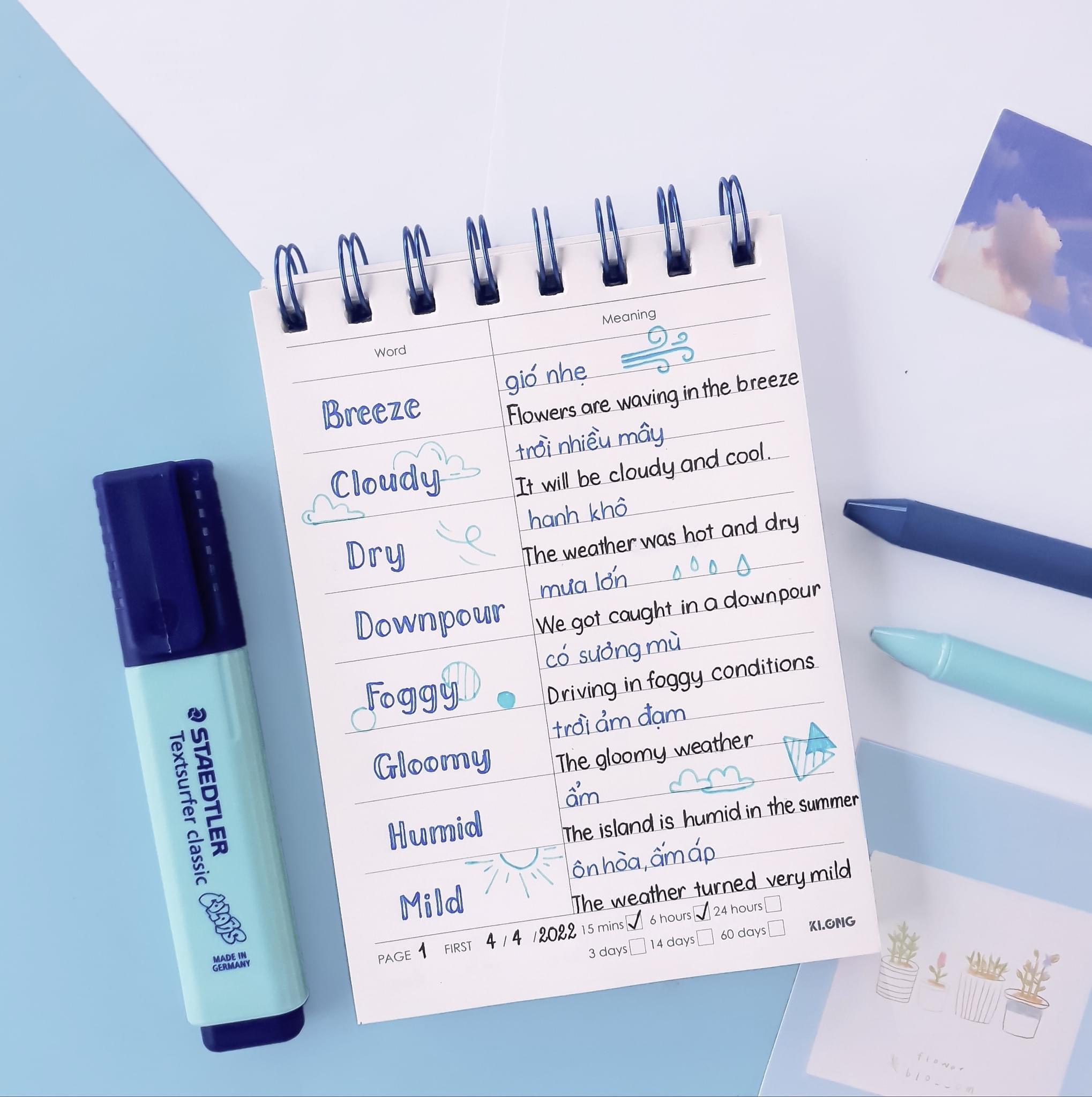KLONG Sổ học từ vựng Word Study A6 - 120trang (MS:916)