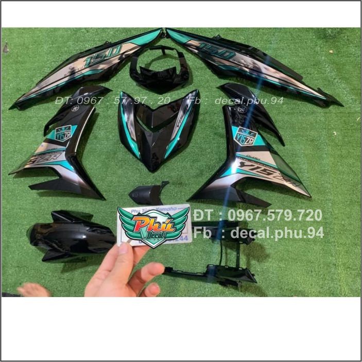 Tem rời Exciter 150 Y15zr xanh đen crom (x)|mẫu mã đa dạng|chi tiết sắc nét|nhận làm Tem rời theo yêu cầu, cam kết hàng đúng với hình mô tả