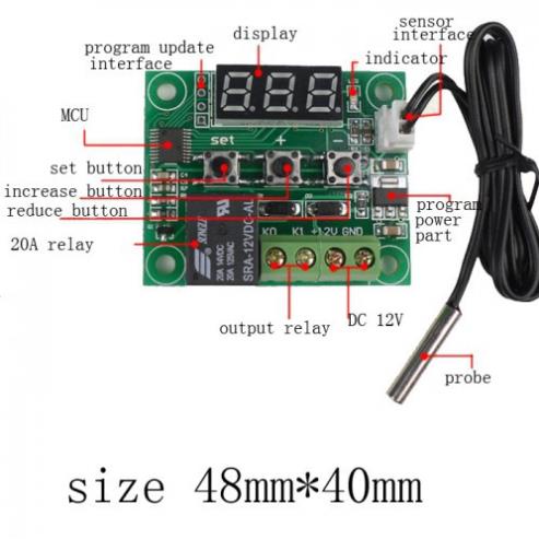 Mạch Cảm Biến Nhiệt Độ W1209 12v