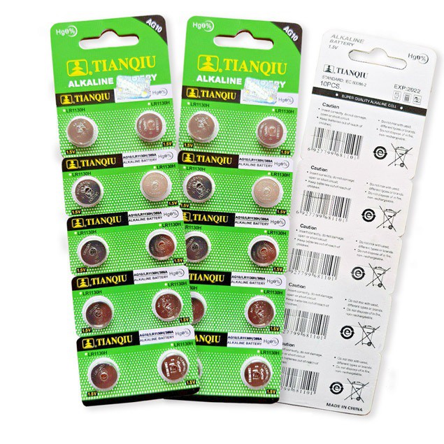 Pin nút lr1130w - ag10 1.55v - pin lithium pin cúc áo pin 1.55v pin chuyên dụng pin button cell pin đồng hồ máy tính hàng chất lượng cao lalux