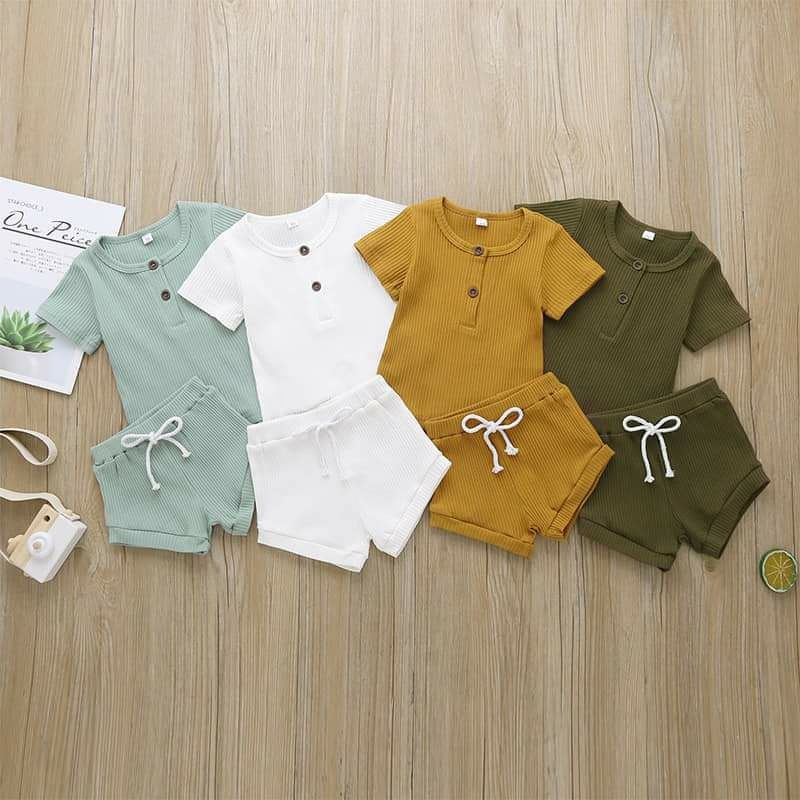 Nơi bán Bộ Thun Cotton Gân Cho Bé Gái