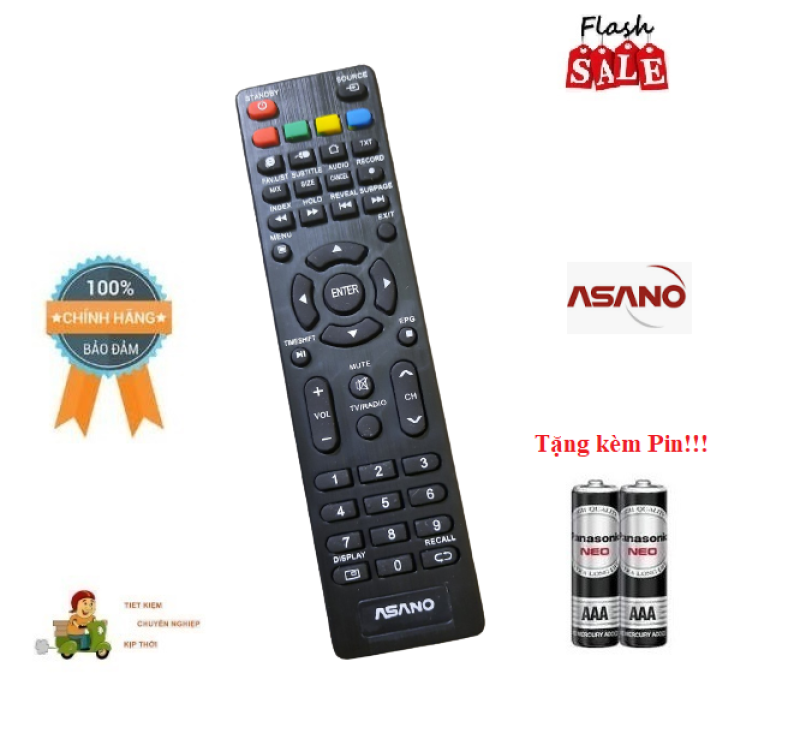 Bảng giá Remote Điều khiển TV Asano ngắn - Hàng mới chính hãng 100% tặng kèm Pin