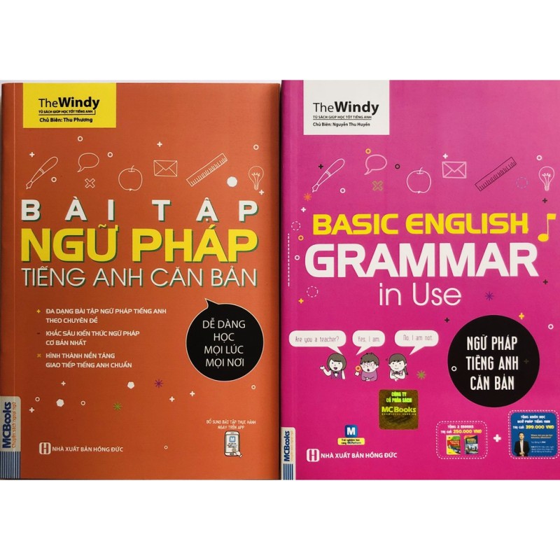 Sách - Combo Bài Tập Ngữ Pháp Tiếng Anh Căn Bản+ Basic English Gramma In Use: Ngữ Pháp Tiếng Anh Căn Bản tặng kèm bút bi