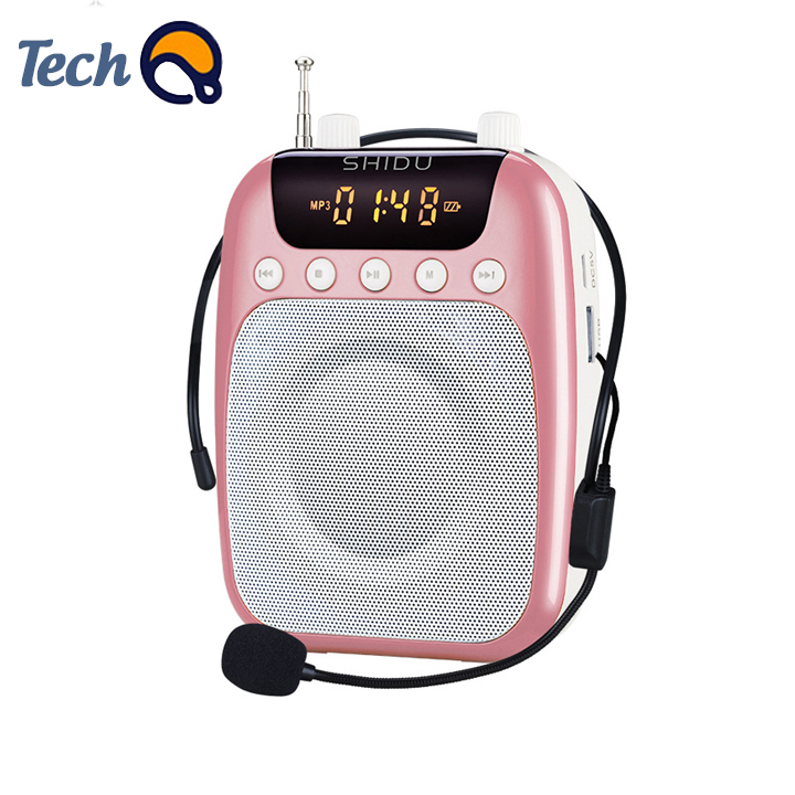 Máy trợ giảng Shidu cao cấp , Mic Trợ Giảng Có Dây Âm Thanh Nổi Tích Hợp FM Dung Lượng Pin Lên Tới 15 Giờ, Công Suất Cao- Bảo hành 12 Tháng