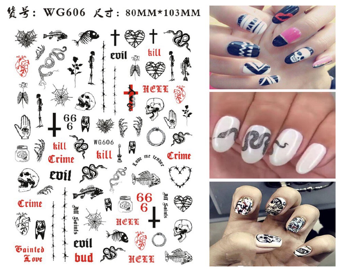 STICKER DÁN MÓNG CHỦ ĐỀ RẮN RỒNG PHƯỢNG