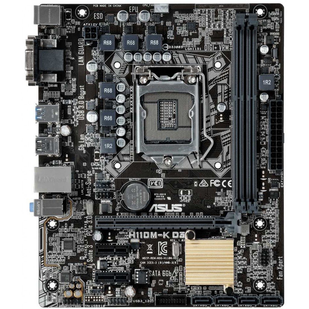 Mainboard Asus H110M-K - Hàng Công Ty(fullbox) - Bảo hành 36 tháng