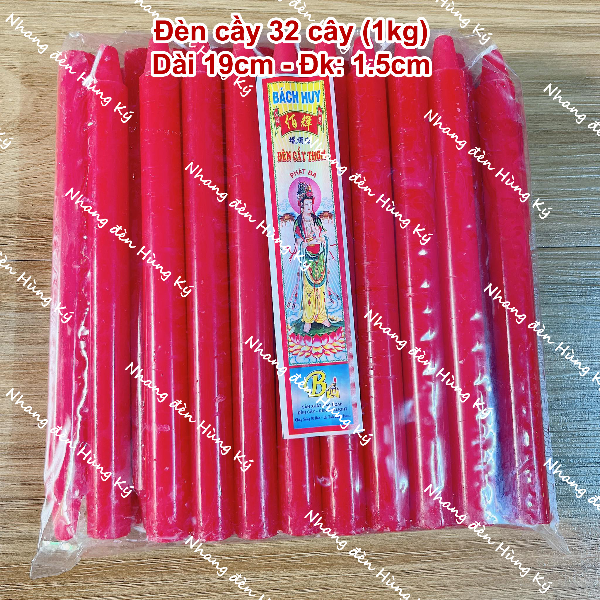 {1 kg} Đèn cầy sáp thơm 32 cây 19cm