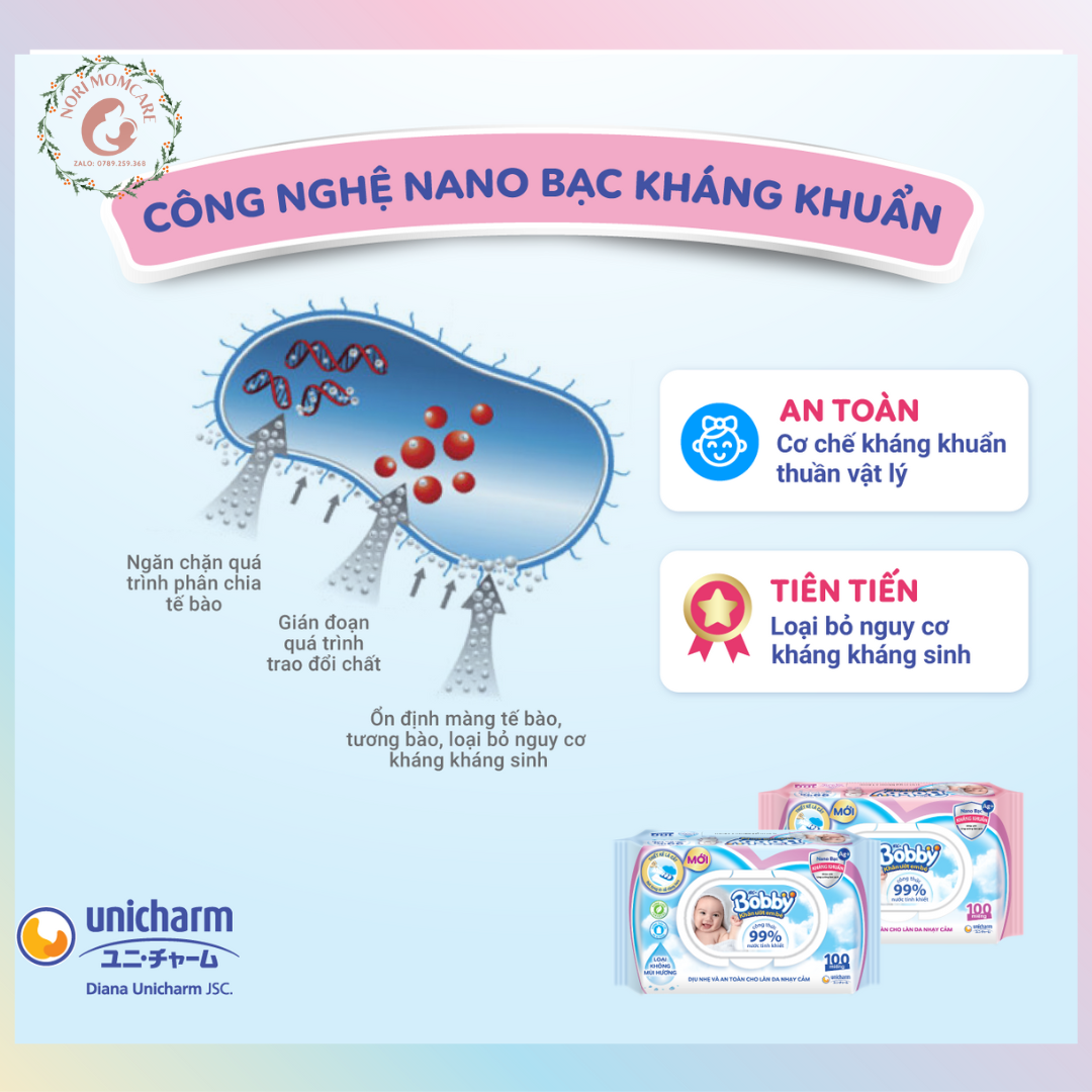 Khăn ướt BOBBY 80 tờ không mùi, có nắp