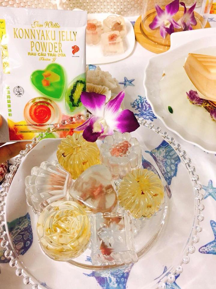 [HCM]Bột Rau Câu trái dừa Singapore Jelly Thiên Ý - 12 gói/Hộp