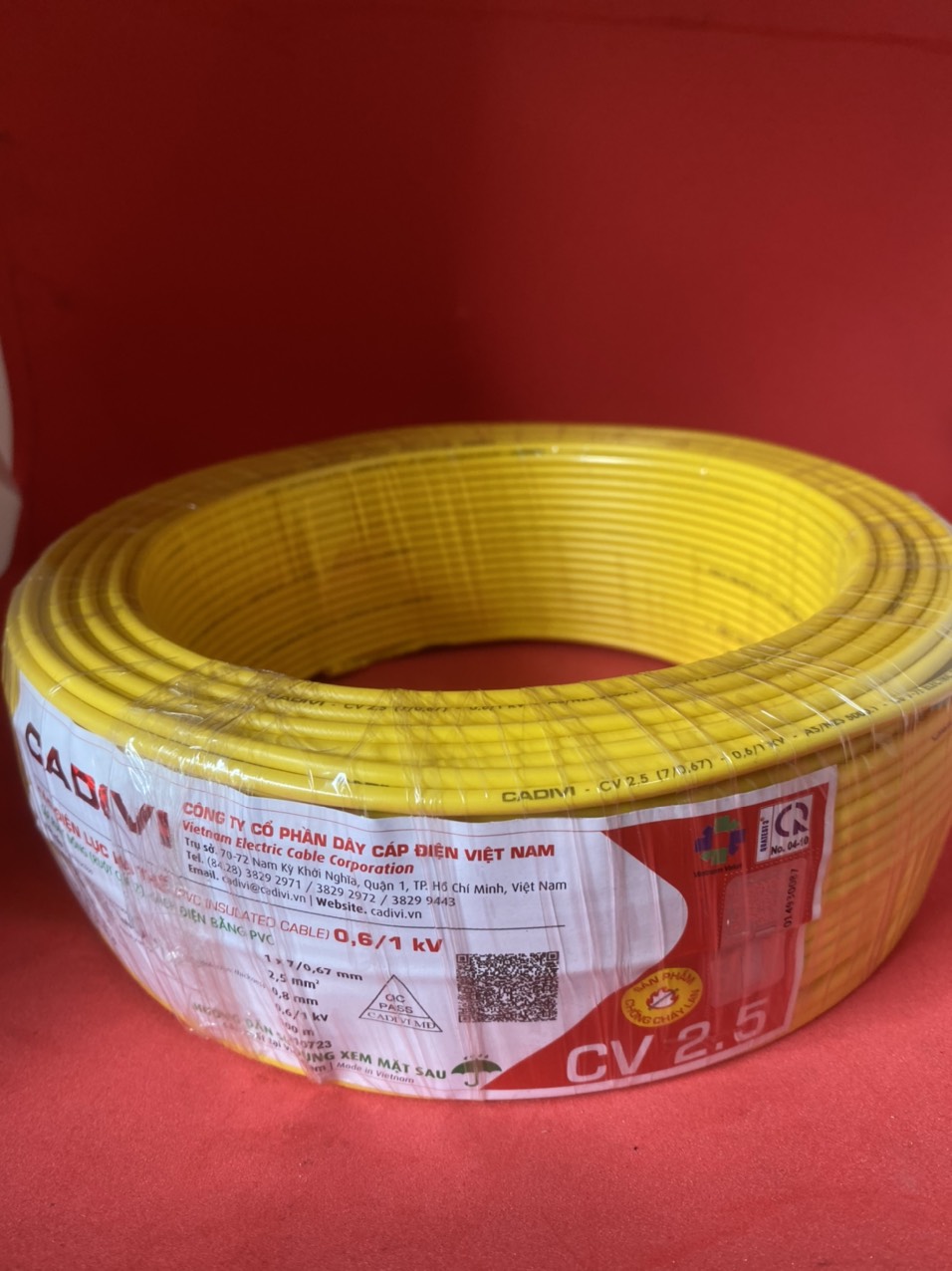 Dây điện đơn Cadivi 2.5 (cuộn 100m)