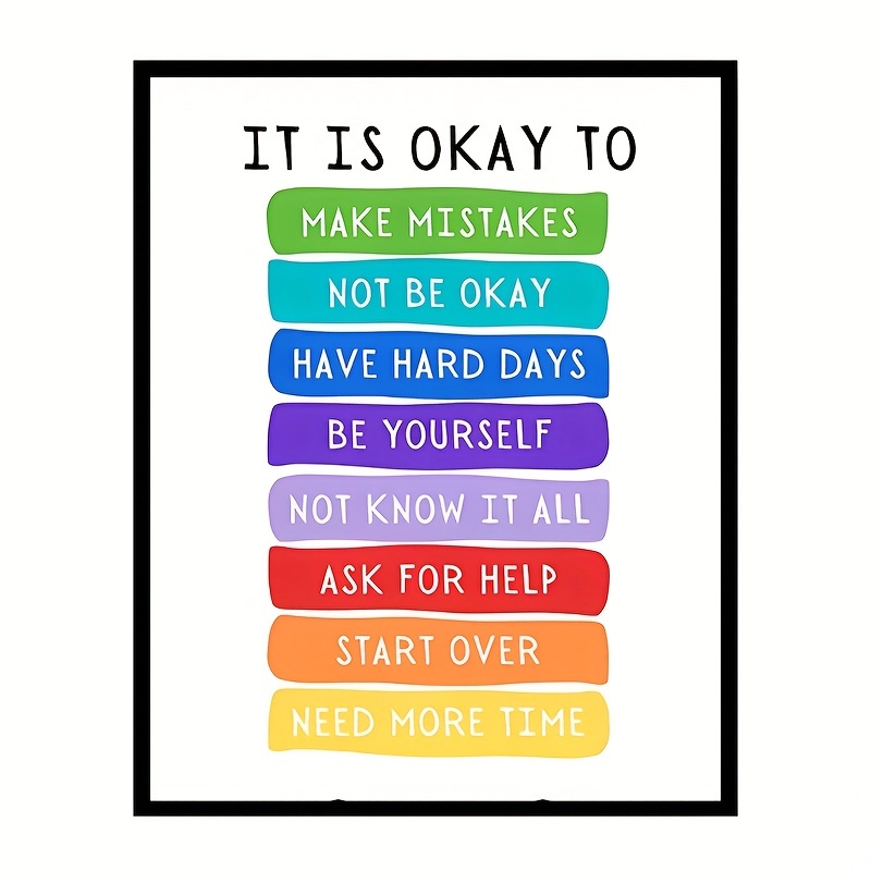 Liuwan123 Be Yourself: Inspiring Classroom Poster to Encourage Positive Emotions in the Classroom and Playroom
