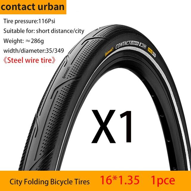 Continental contact lốp xe đạp urban 16x1.35 35-349 lốp xe đạp bmx có thể gập lại bằng sỏi chống đâm với dải phản quang lốp xe đạp bmx