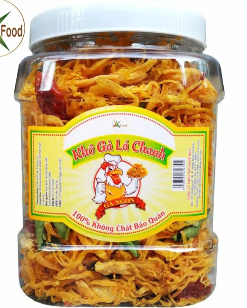 KHÔ GÀ LÁ CHANH- 500GR