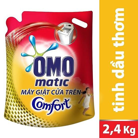 Nước giặt Omo Matic Cửa trên hương Comfort Tinh dầu thơm túi 2,4kg