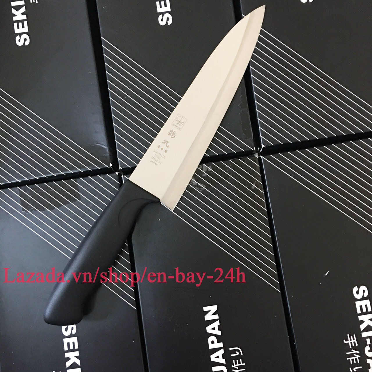 Dao làm cá, thái thịt Nikken Nhật Bản Nakiri Tsurumaru 30cm cán nhựa ABS, thép không gỉ