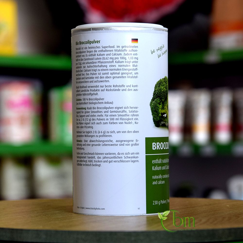 Bột cải súp lơ (bông cải xanh) hữu cơ 230gr - Raab