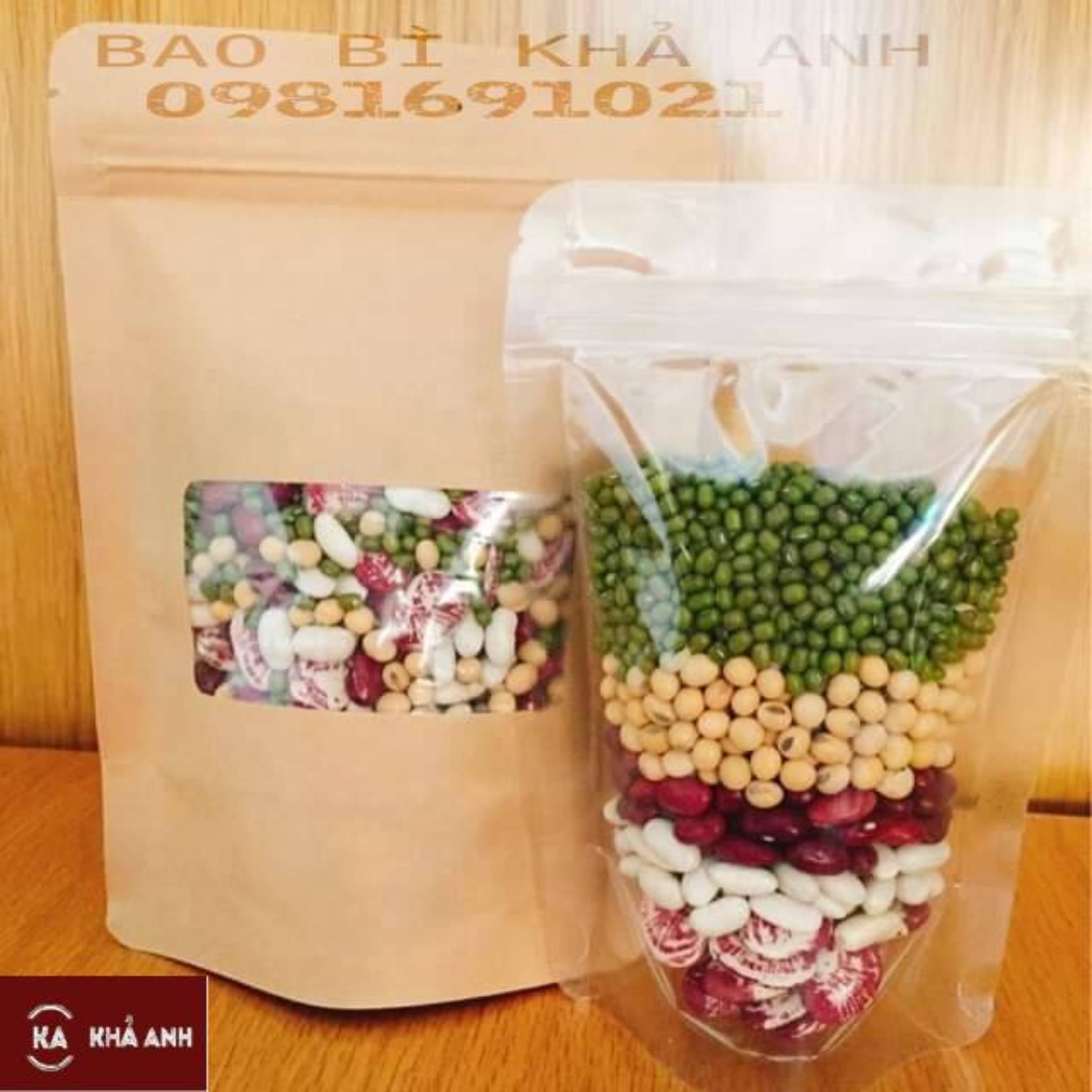 1 kg Túi Zip Giấy Kraft Có cửa sổ ( Đựng các loại hạt khô)