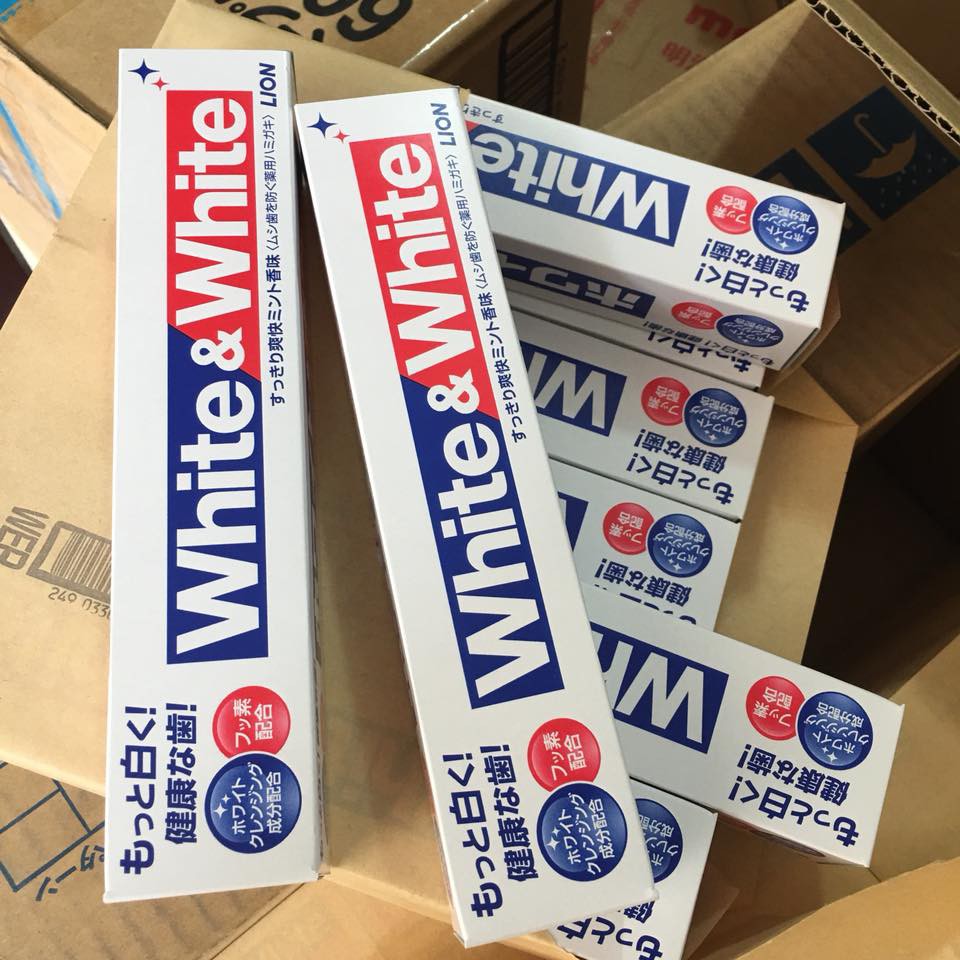 Kem đánh răng làm trắng White & White 150g Nhật Bản