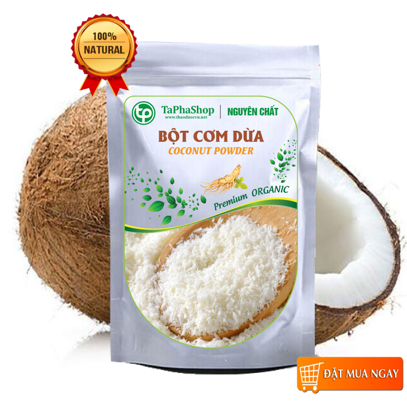 Bột cơm dừa nguyên chất 100g - Tấn phát - Hàng loại 1 chất lượng cao