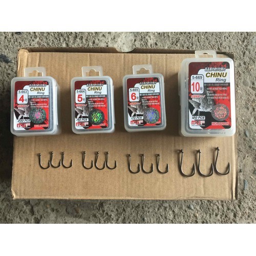 Lưỡi câu cá chinu ring mgf , lưỡi câu cá cao cấp đủ szie đủ số, chất lượng tốt hàng chính hãng
