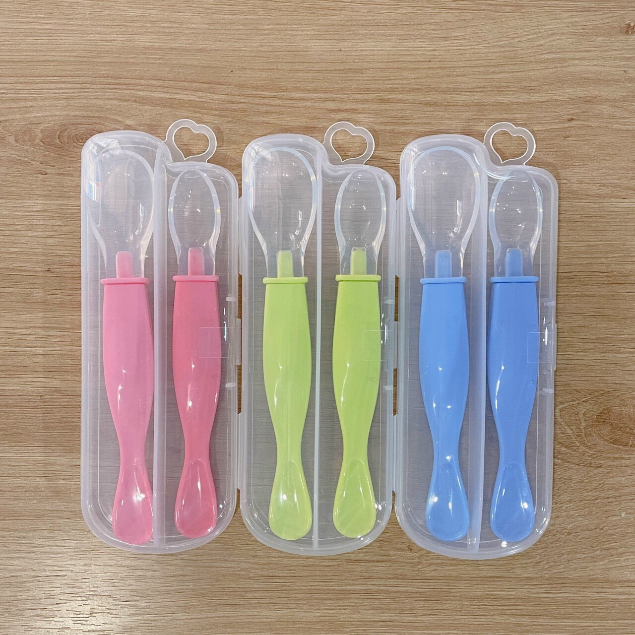 Sét 2 thìa ăn dặm silicone kèm vỉ ms2020