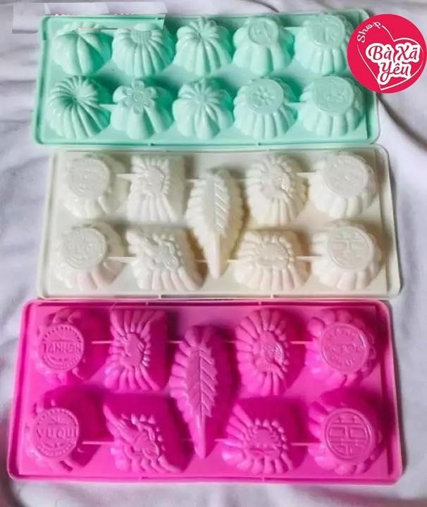 Combo 5 khuôn rau câu , khay đá , làm bánh