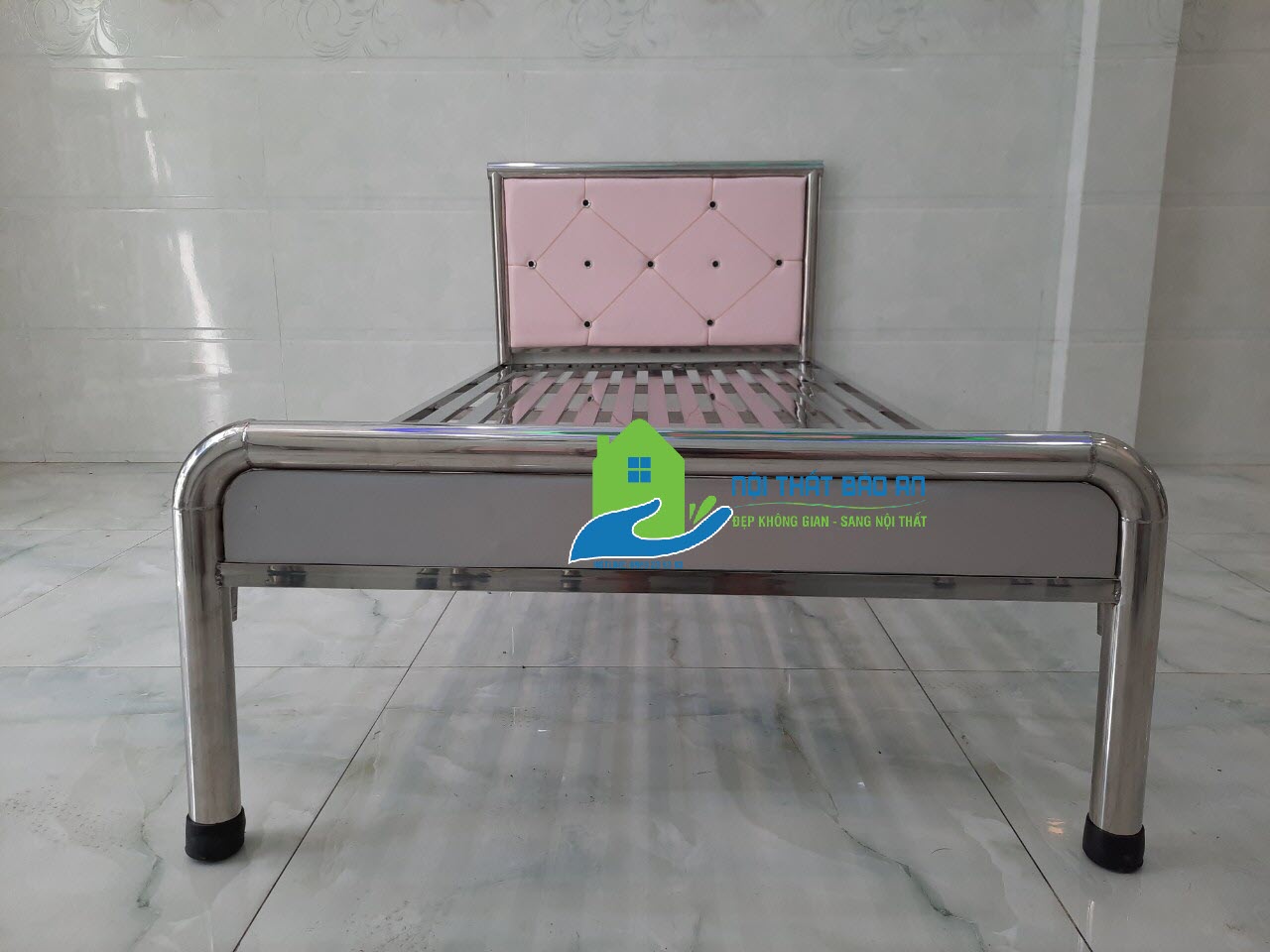 Giường ngủ inox tròn cao cấp nhiều kích thước từ 1m đến 1m8x2m nhiều mẫu - Nội Thất Bảo An