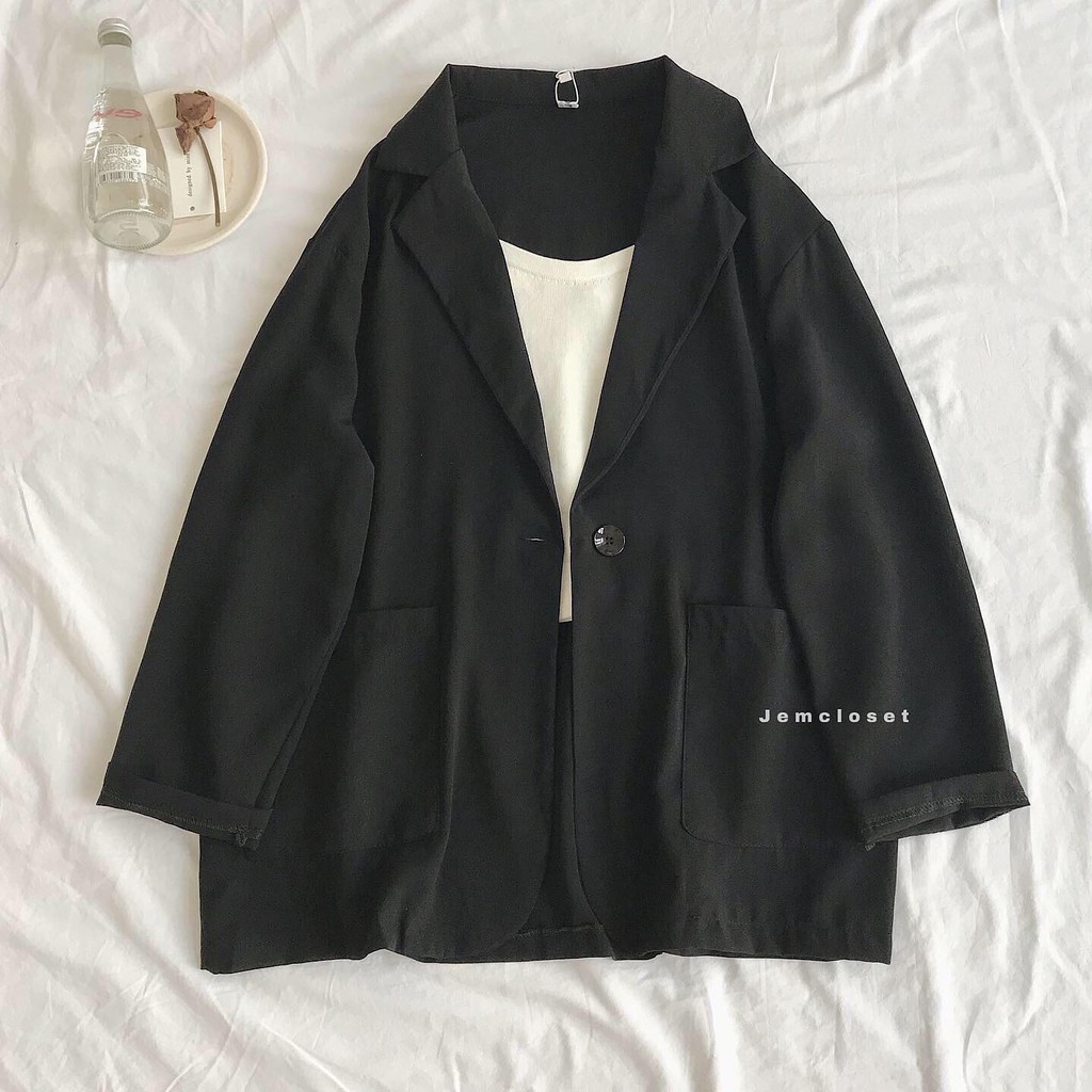 ÁO Blazer trơn form rộng MOMO - 1263 ( Jem Closet )