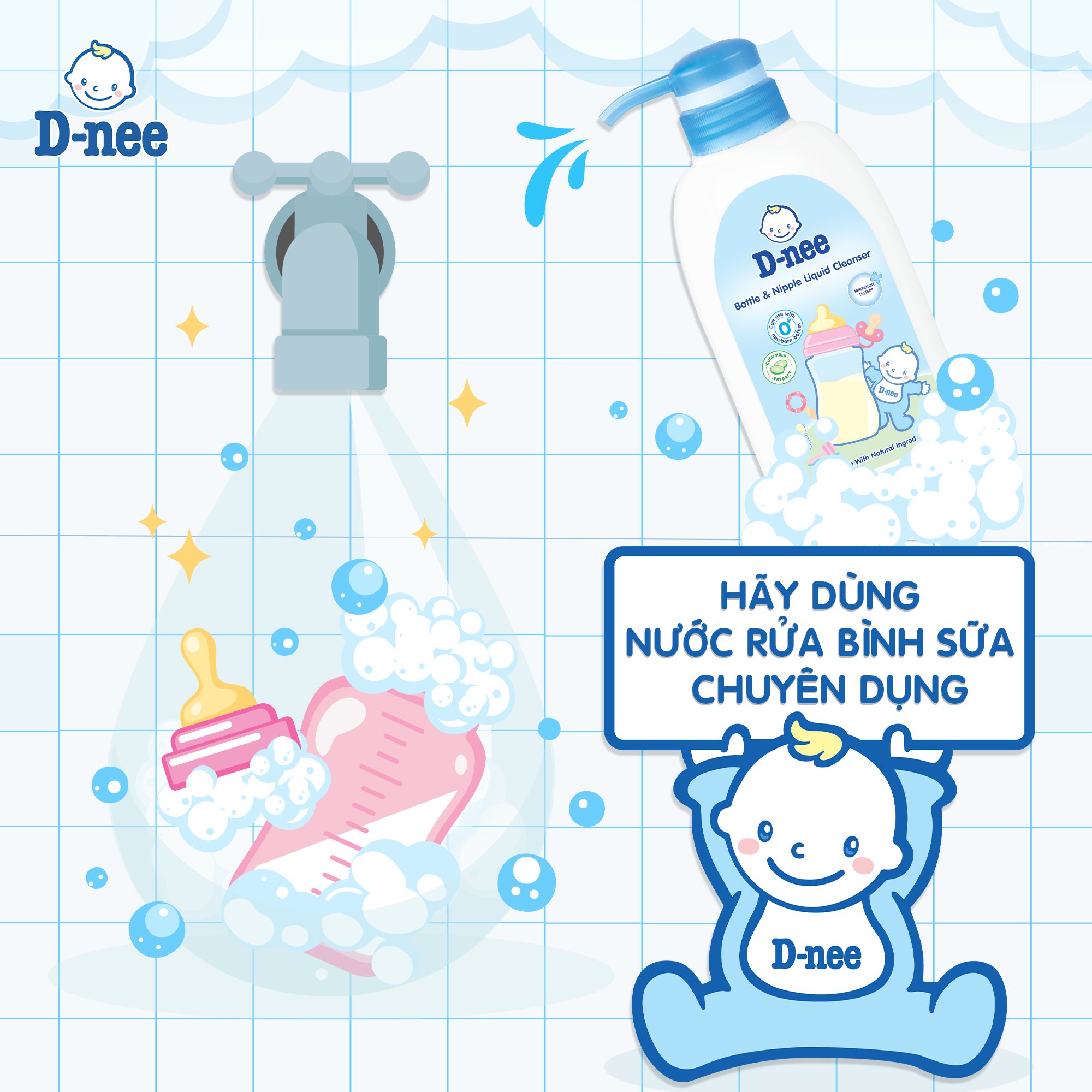 Nước rửa bình sữa và rau quả D-nee