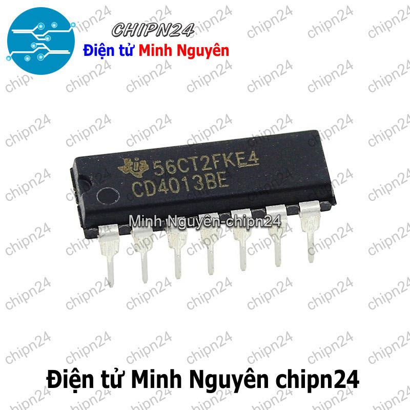 [4 con] (DIP) IC CD4013 DIP-14 (CD4013BE) (IC Flip – Flop D) - HH000354