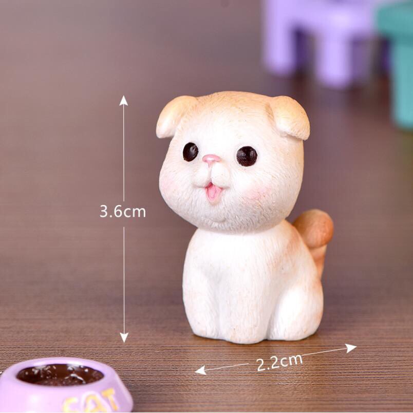 [HCM]Mô hình bé mèo vàng dễ thương trang trí tiểu cảnh thủy sinh terrarium chậu cây cảnh sen đá bánh kem xương rồng