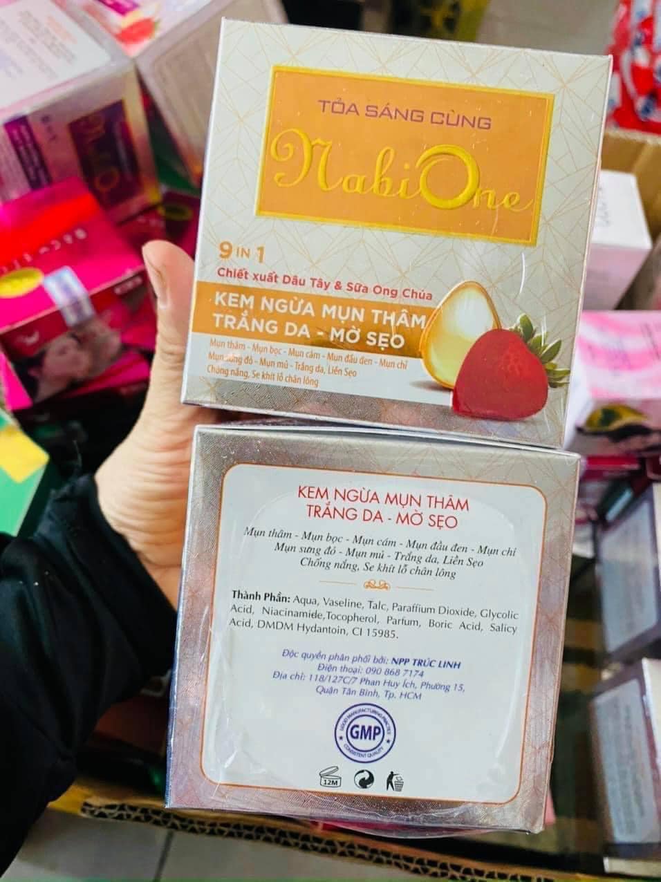 Kem ngừa mụn thâm - trắng da - mờ sẹo 9 in 1 nabione 30g