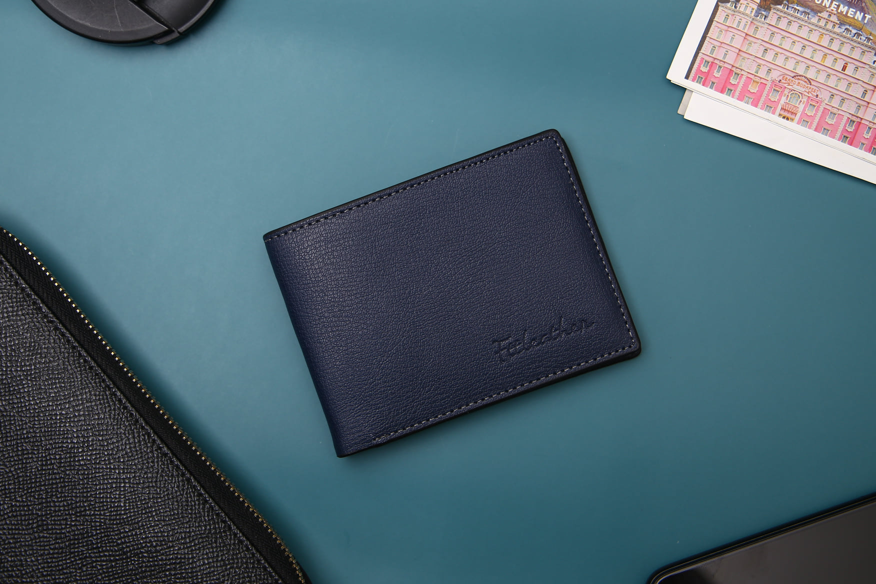 Ví da nam - bóp da nam mini FTT LEATHER da bò thật 100%