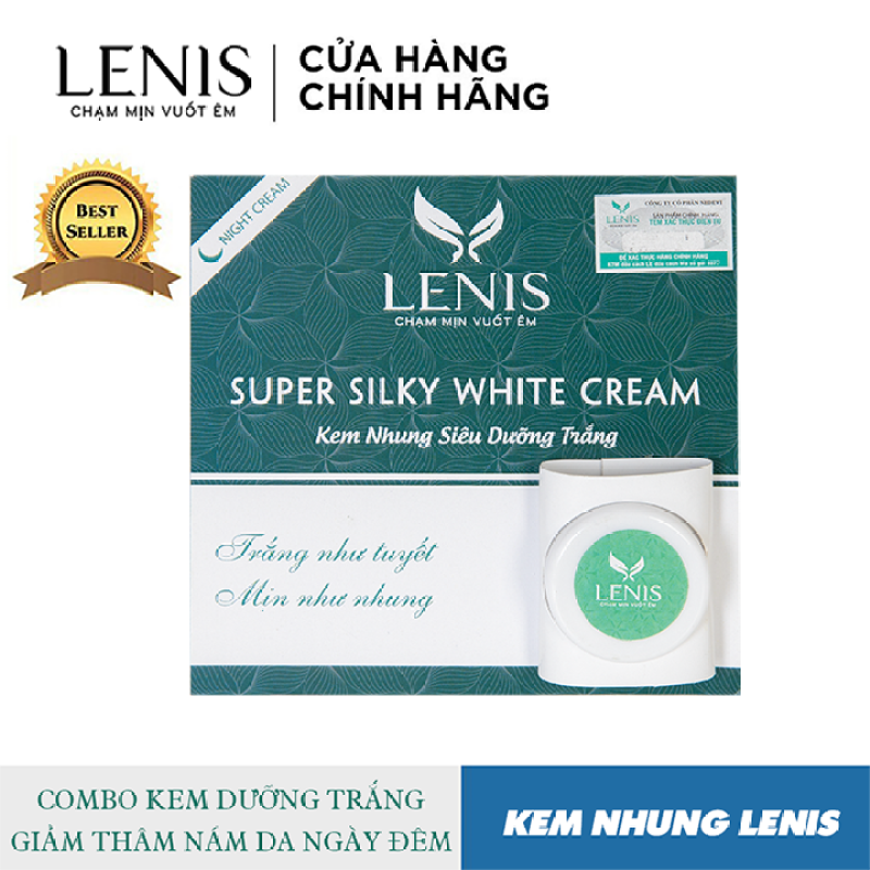 Kem dưỡng trắng và giảm thâm nám ban đêm Lenis Super Silky White Cream Night Cream 5ml - Kem nhung siêu dưỡng trắng Lenis giá rẻ